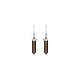 smoky quartz cut earrings